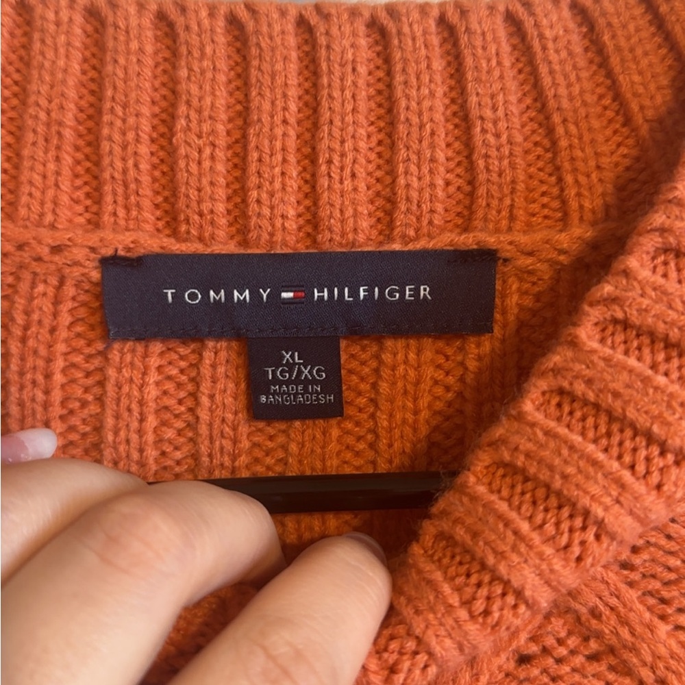 Tommy Hilfiger Orange Cable Knit Sweater - Picture 2 of 3